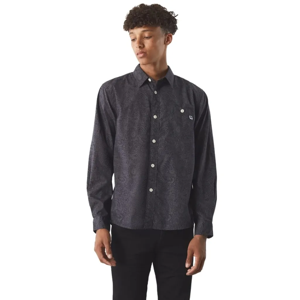 Shirts*Pretty Green Tonal Paisley Regular Fit Shirt in Black