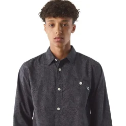 Shirts*Pretty Green Tonal Paisley Regular Fit Shirt in Black