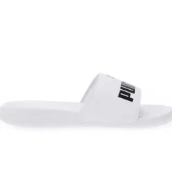 Beach Shoes*Puma Adults Popcat Logo Sliders in White