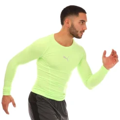 Fitness And Gymwear|T-Shirts And Vests*Puma LIGA Baselayer Long Sleeve T-Shirt in Lime