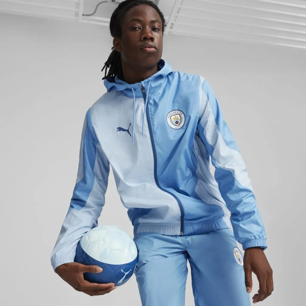 Tracksuits*Puma Manchester City Pre Match Woven Jacket Adults in Blue