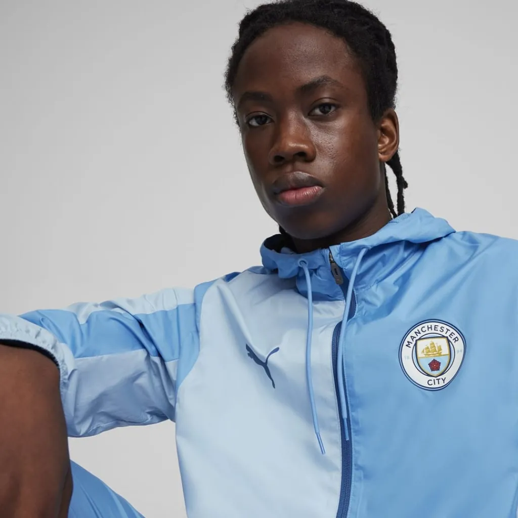 Tracksuits*Puma Manchester City Pre Match Woven Jacket Adults in Blue