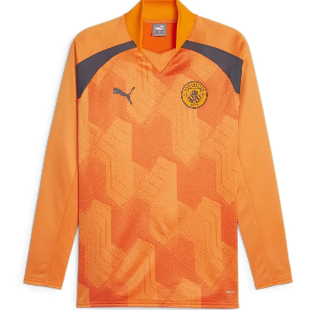 Football And Rugby Clothing*Puma Manchester City Pre Match Sweat T-Shirt 2023 2024 Adults in Orange