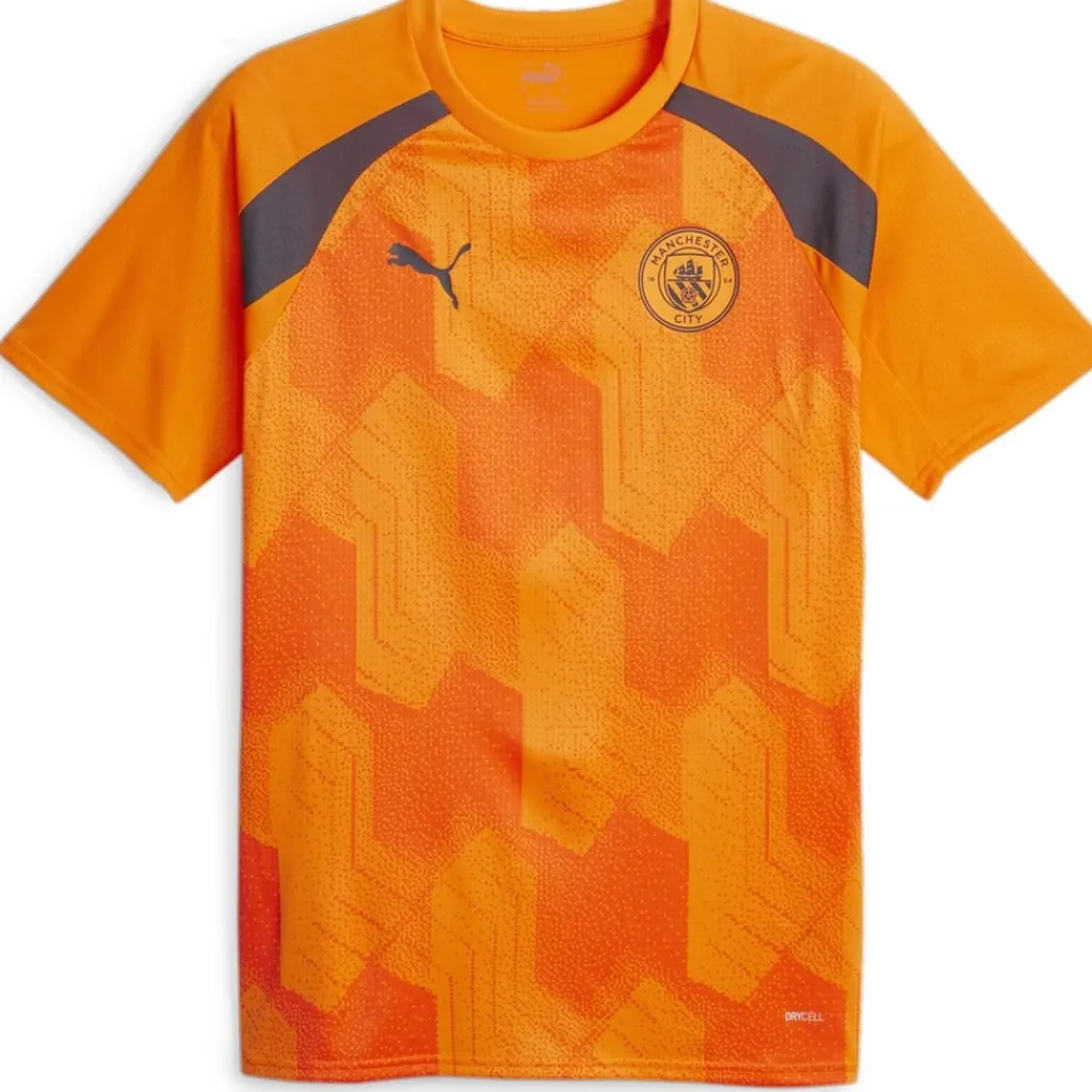 Football And Rugby Clothing*Puma Manchester City Pre Match Shirt 2023 2024 Adults in Orange