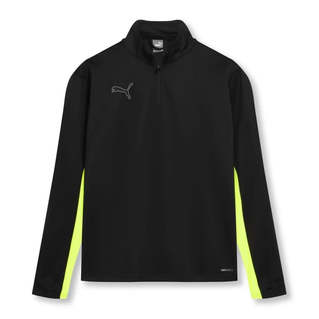 Fitness And Gymwear*Puma Mens Finesse Performance Quarter Zip Drill Top in Black