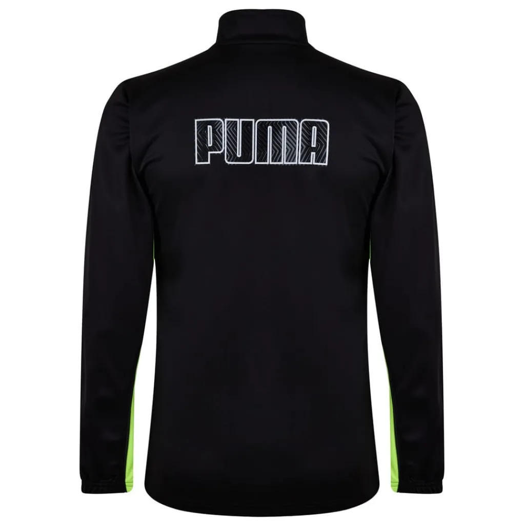 Fitness And Gymwear*Puma Mens Finesse Performance Quarter Zip Drill Top in Black