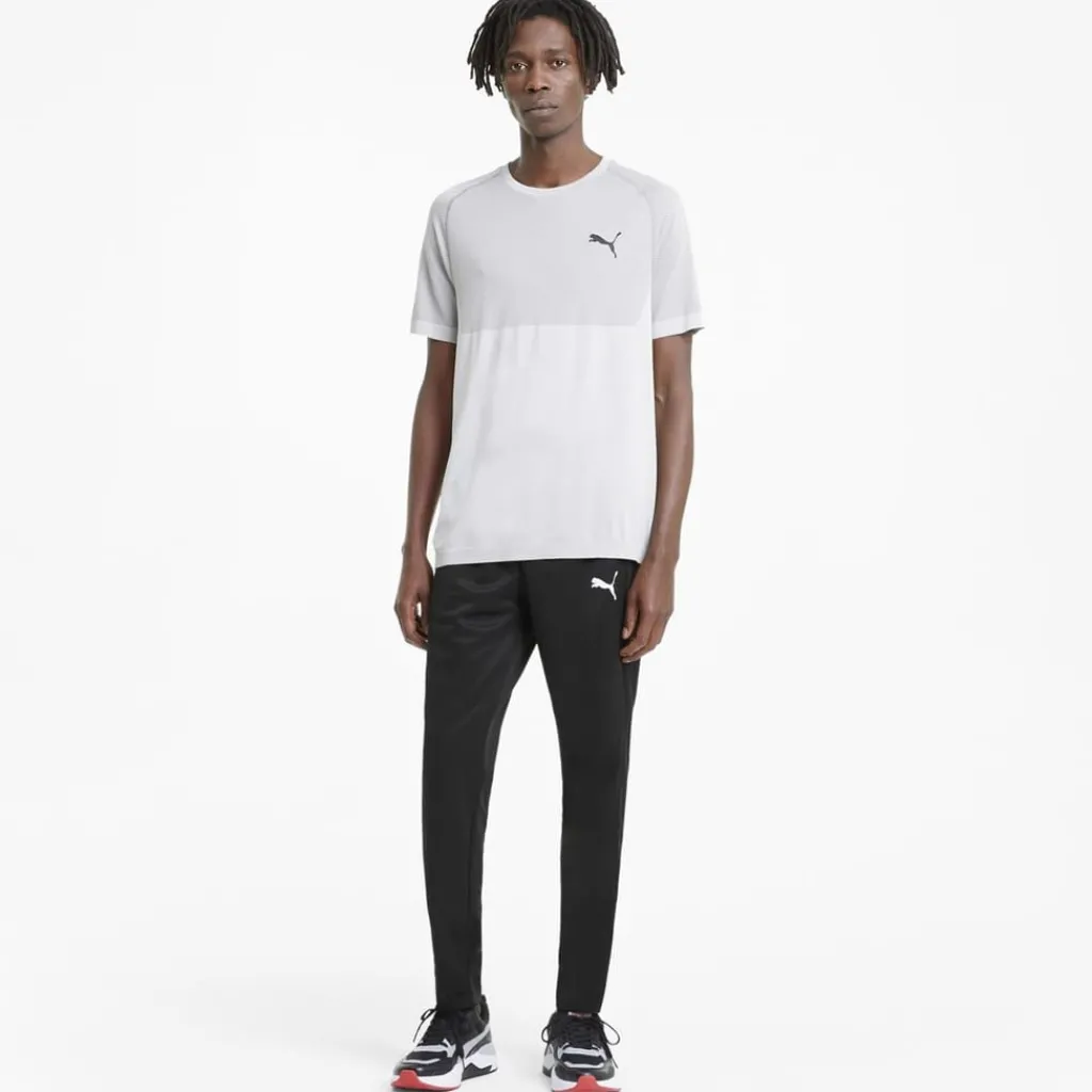 Trousers*Puma Mens Tapered Tracksuit Bottoms in Black