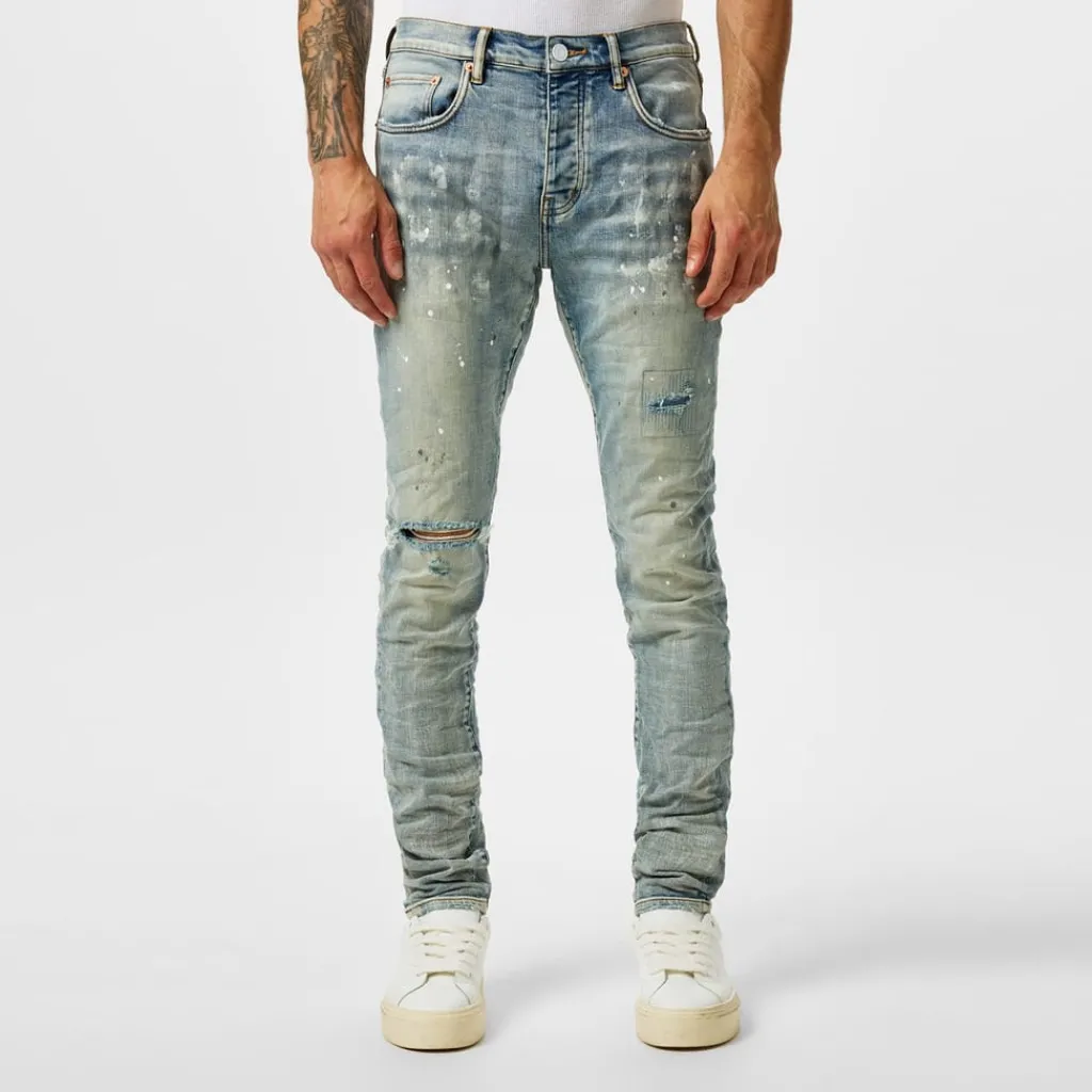 Jeans*Purple Brand Mid Rise Slim Leg Jeans in Blue