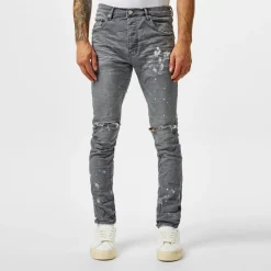 Jeans*Purple Brand P001 Worn Slim Jeans in Grey