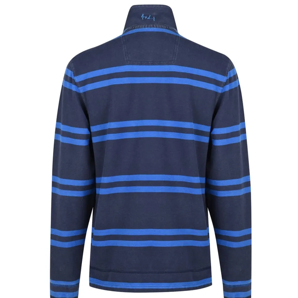 Polo Shirts*Raging Bull Stripe High Neck Relaxed Fit Sweatshirt in Blue