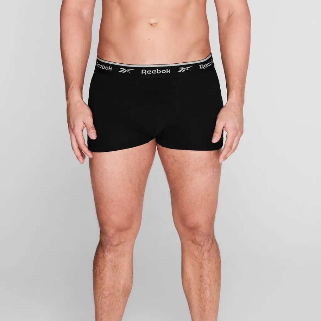 Underwear And Socks*Reebok Mens 4 Pack Boxer Shorts in Black
