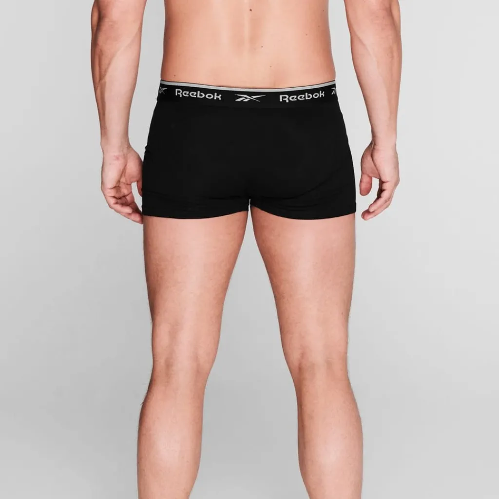 Underwear And Socks*Reebok Mens 4 Pack Boxer Shorts in Black