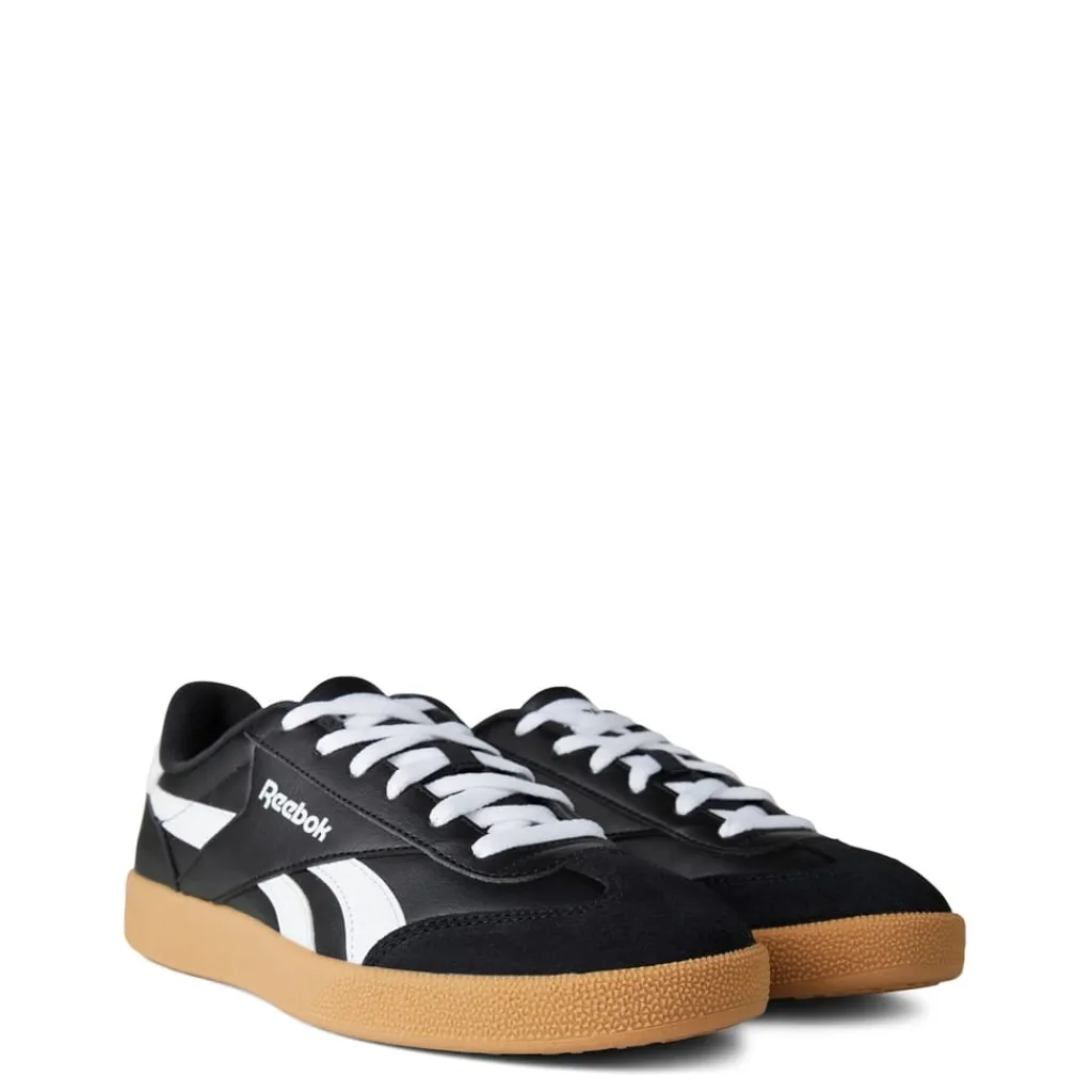 Trainers*Reebok Smash Edge Low Top Sneakers Black White Gum in Black
