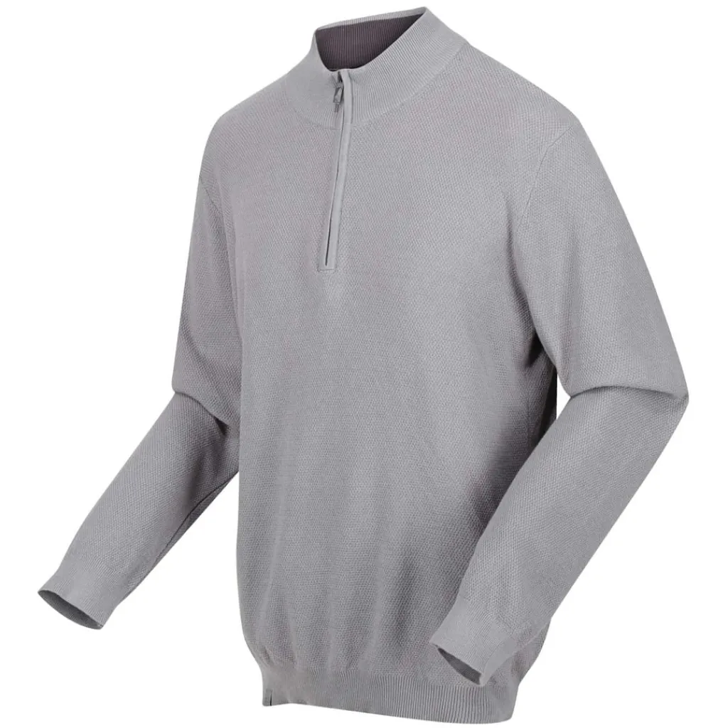Knitwear*Regatta Keaton Cotton Half-Zip Sweater in Grey