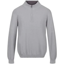 Knitwear*Regatta Keaton Cotton Half-Zip Sweater in Grey