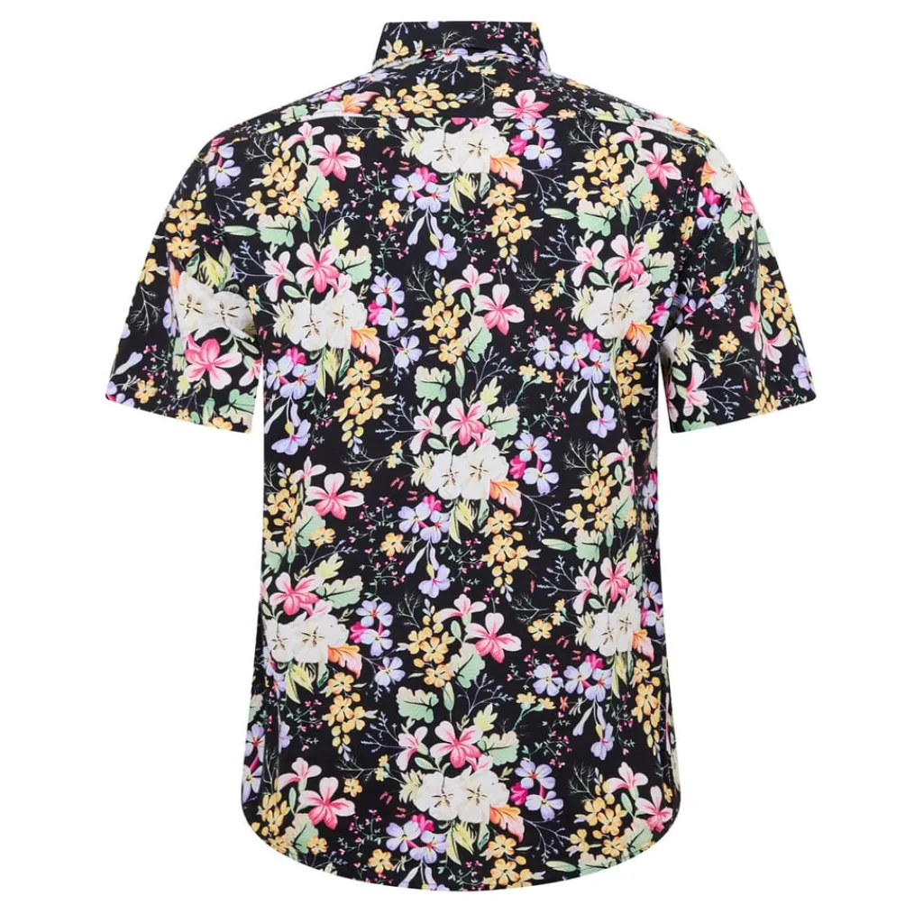 Shirts*Replay Floral Print Regular Fit Shirt in Black