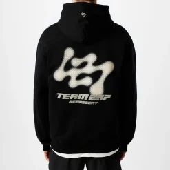 Fitness And Gym Tops*Represent 247 Future Over Size Hoodie in Black