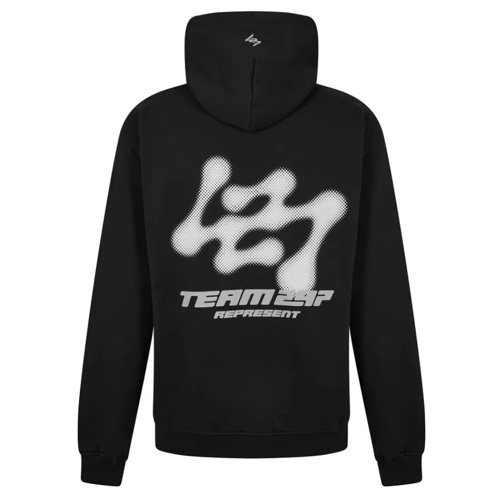 Fitness And Gym Tops*Represent 247 Future Over Size Hoodie in Black