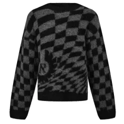 Knitwear*Represent X Belong Sleeve T-Shirtaff Checkerboard Knit Jumper in Grey
