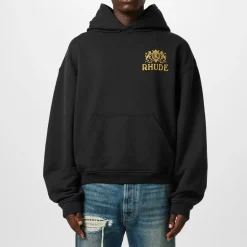 Hoodies*Rhude Cresta Hoodie in Black