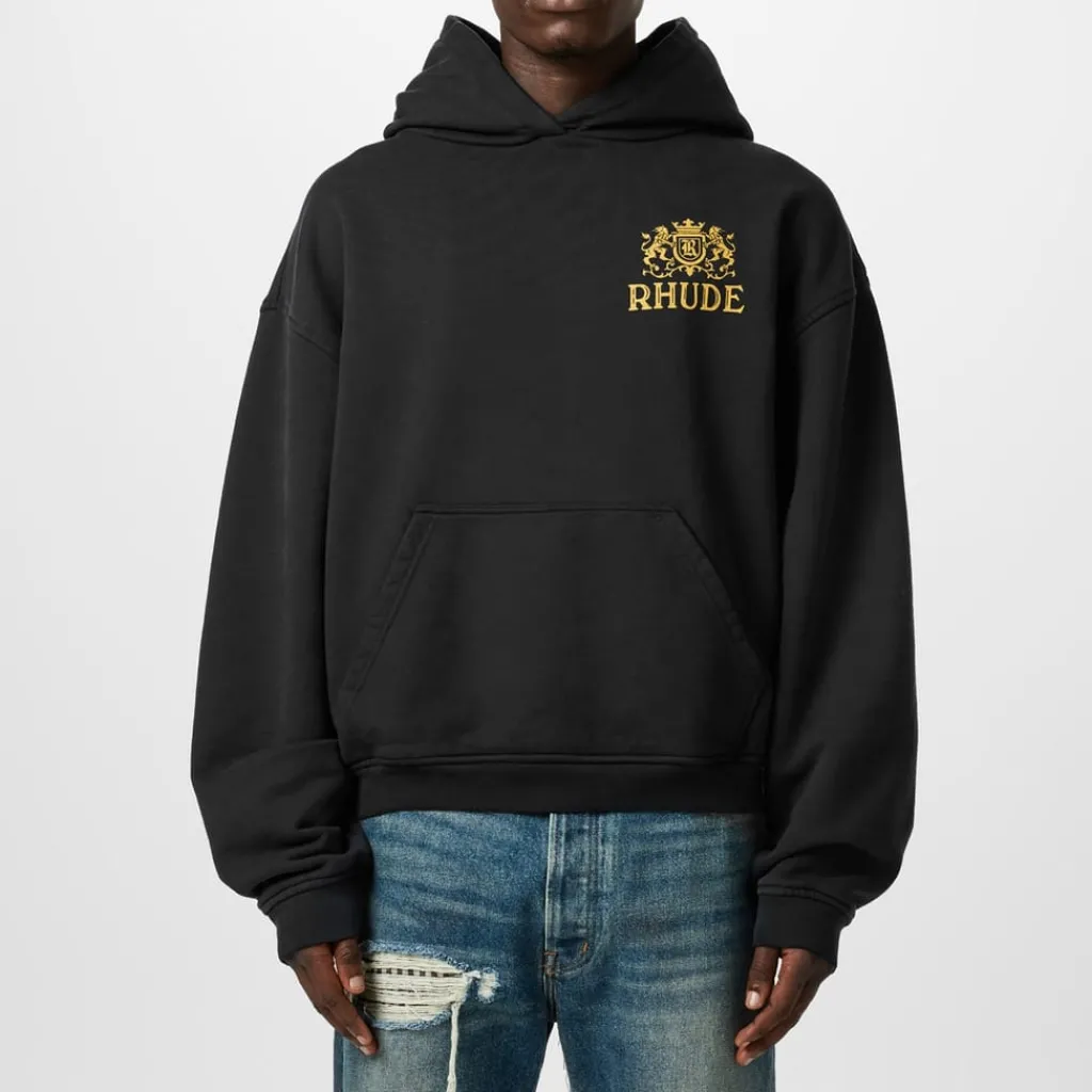 Hoodies*Rhude Cresta Hoodie in Black