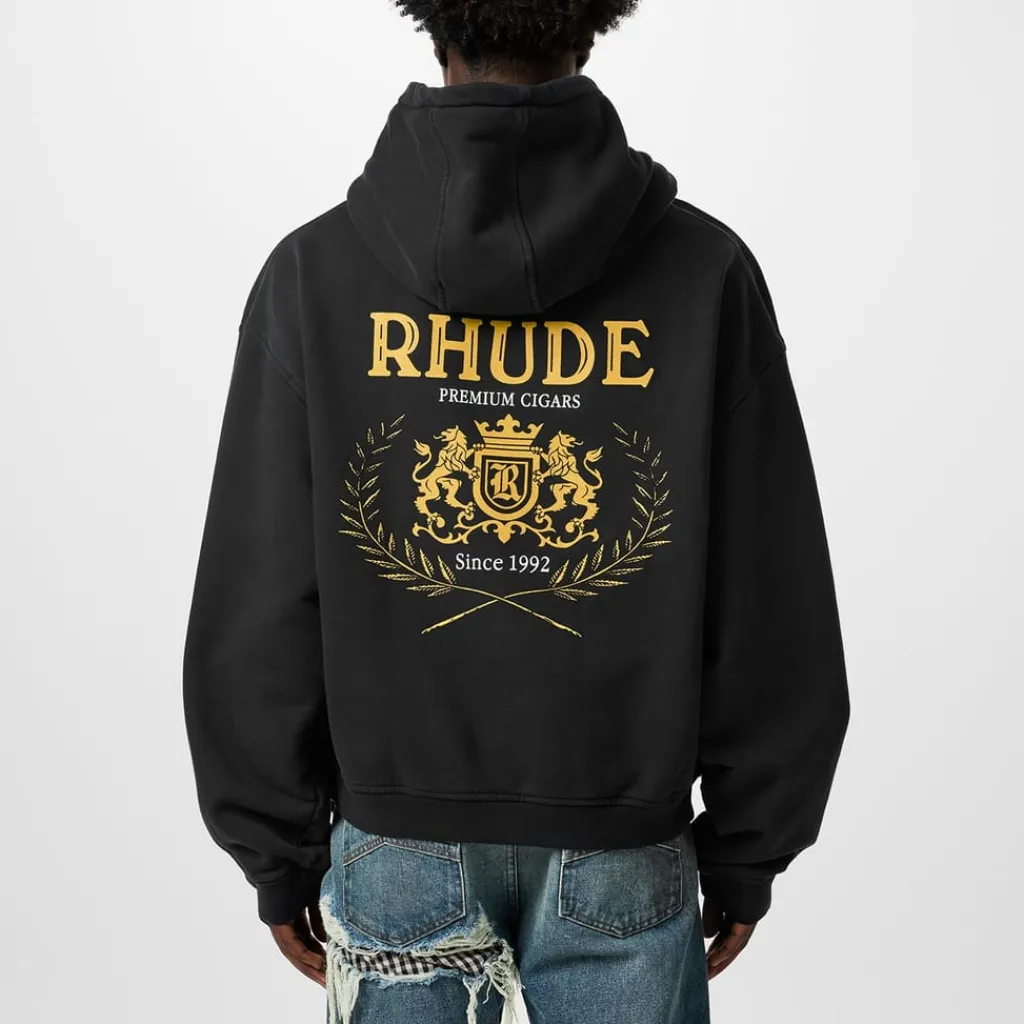 Hoodies*Rhude Cresta Hoodie in Black