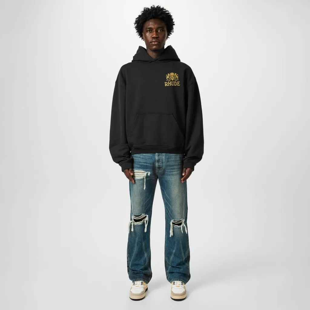 Hoodies*Rhude Cresta Hoodie in Black