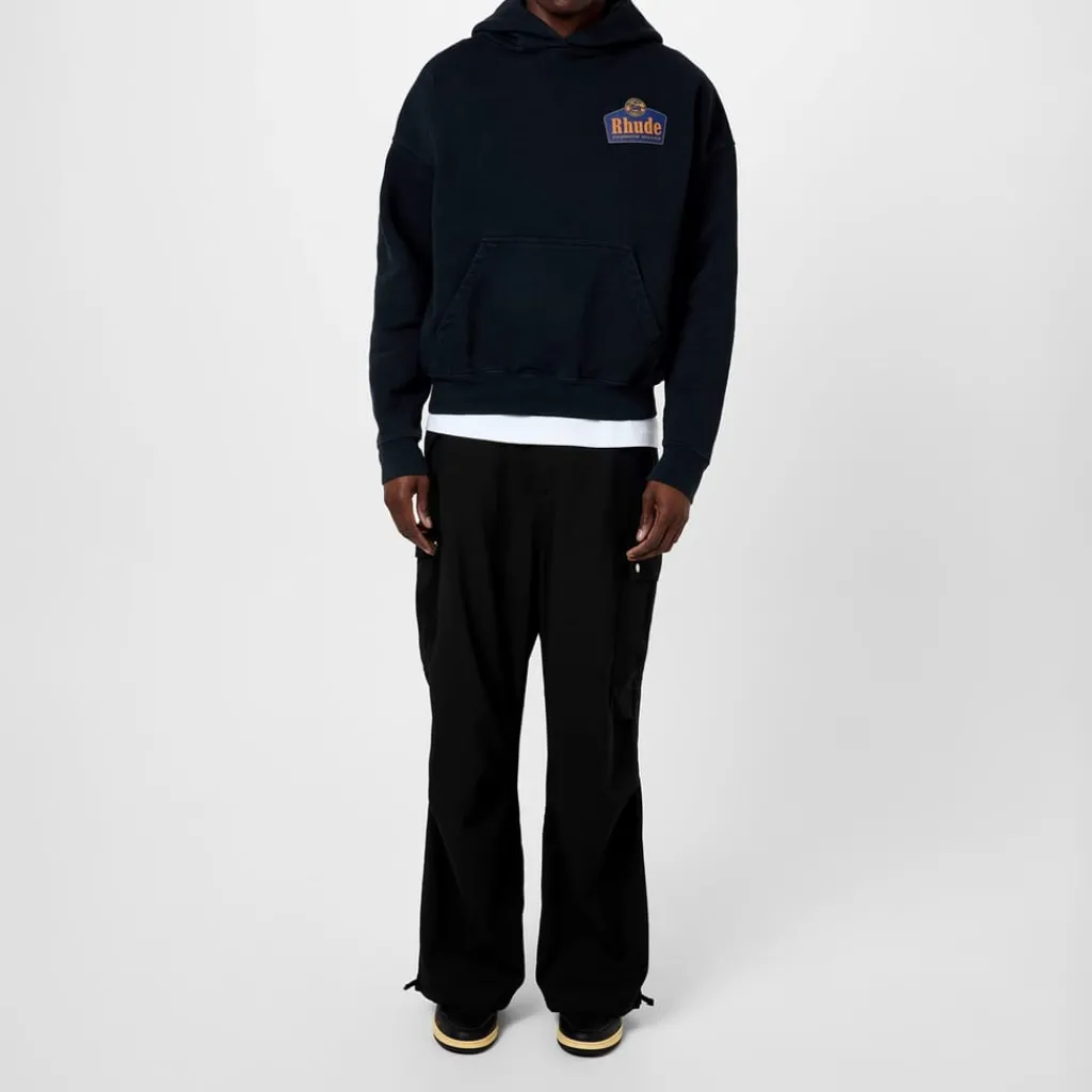 Hoodies*Rhude Grand Cru Hooded Sweatshirt in Black