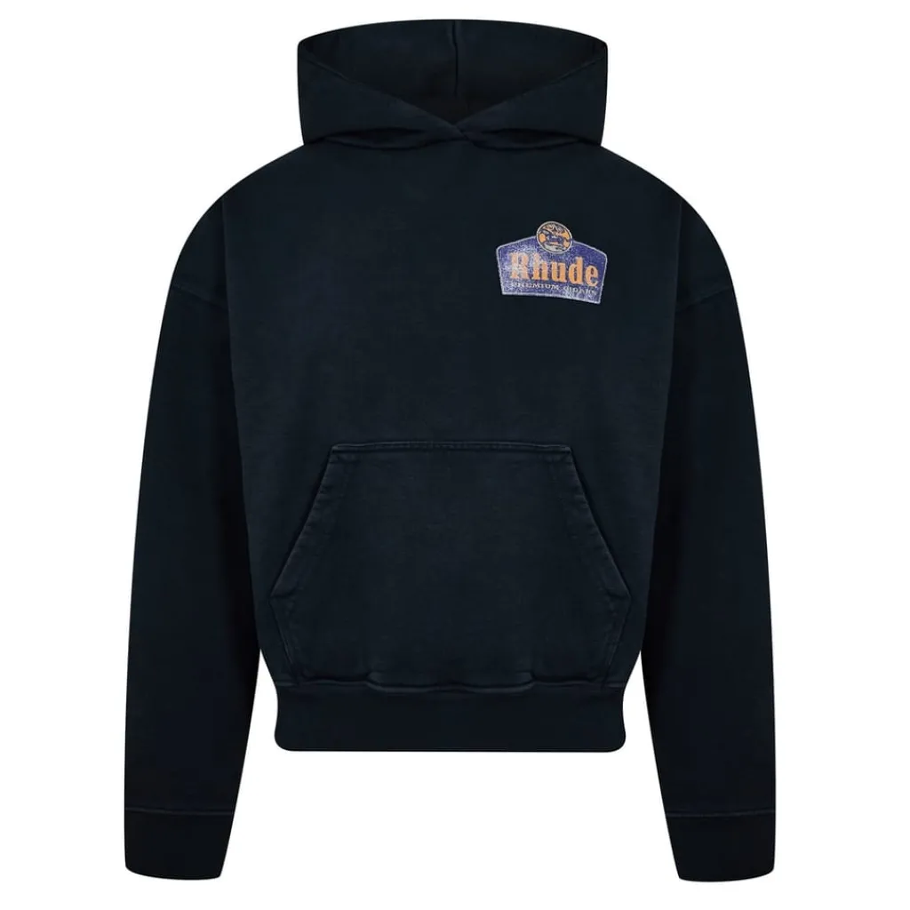 Hoodies*Rhude Grand Cru Hooded Sweatshirt in Black