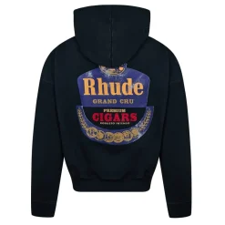 Hoodies*Rhude Grand Cru Hooded Sweatshirt in Black
