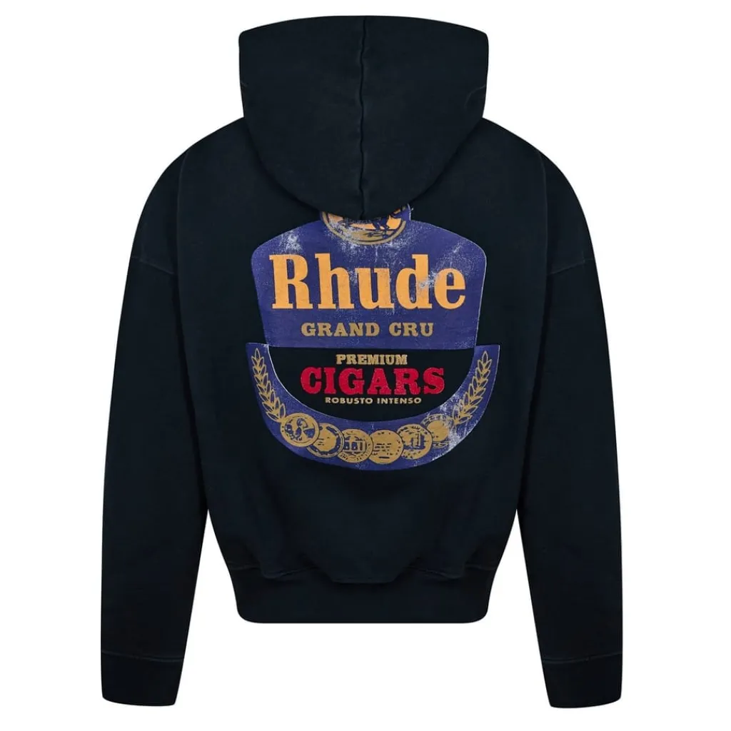 Hoodies*Rhude Grand Cru Hooded Sweatshirt in Black