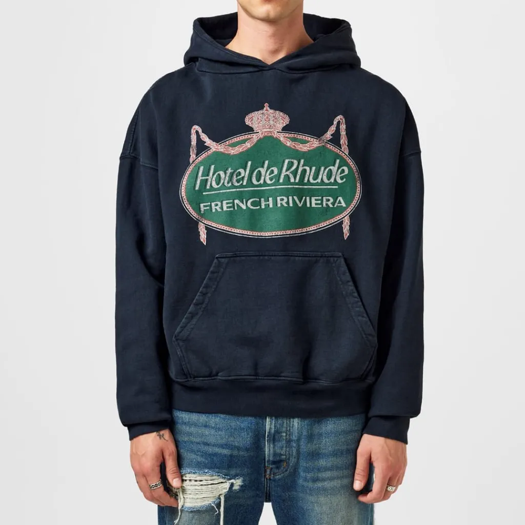 Hoodies*Rhude Riviera Hoodie in Black