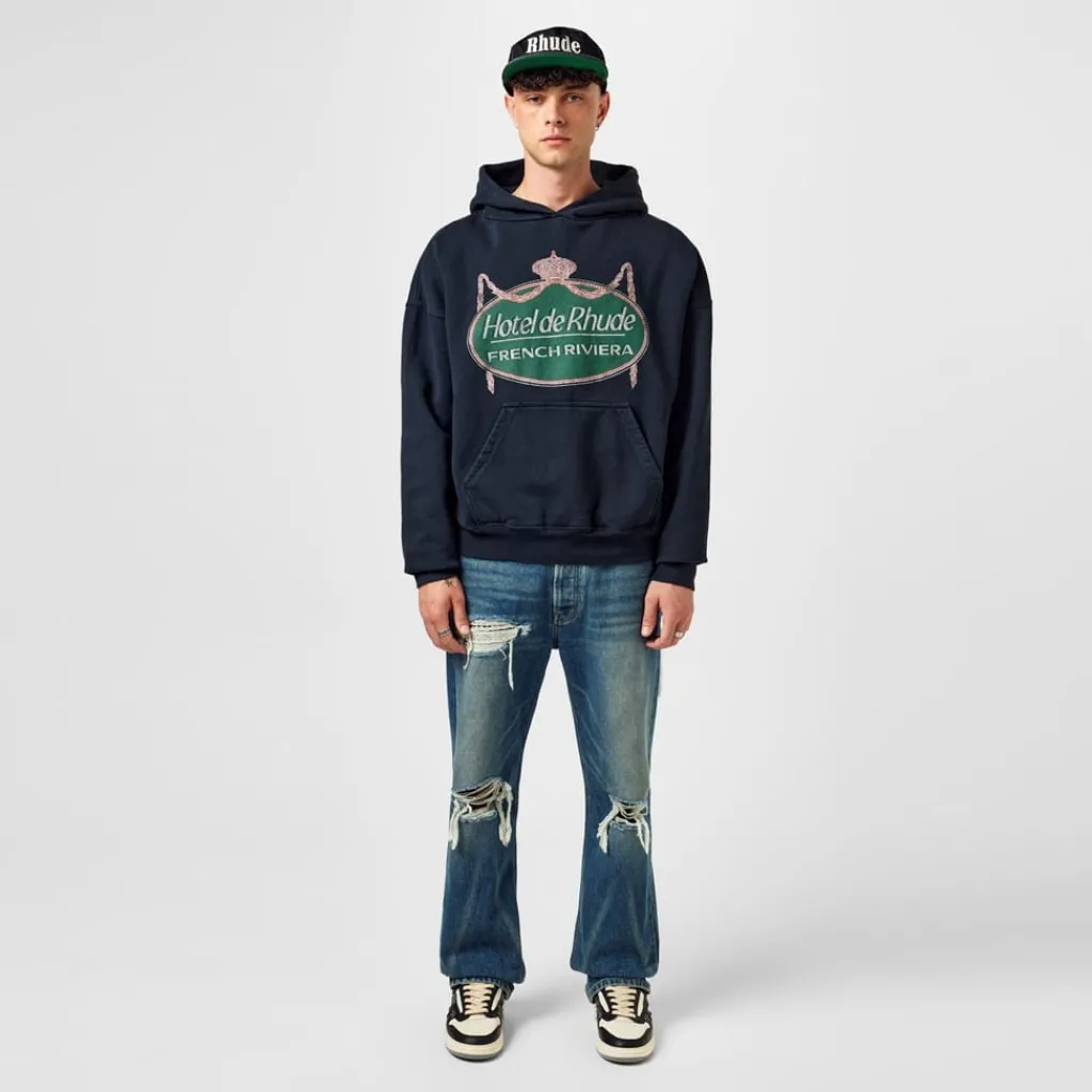 Hoodies*Rhude Riviera Hoodie in Black