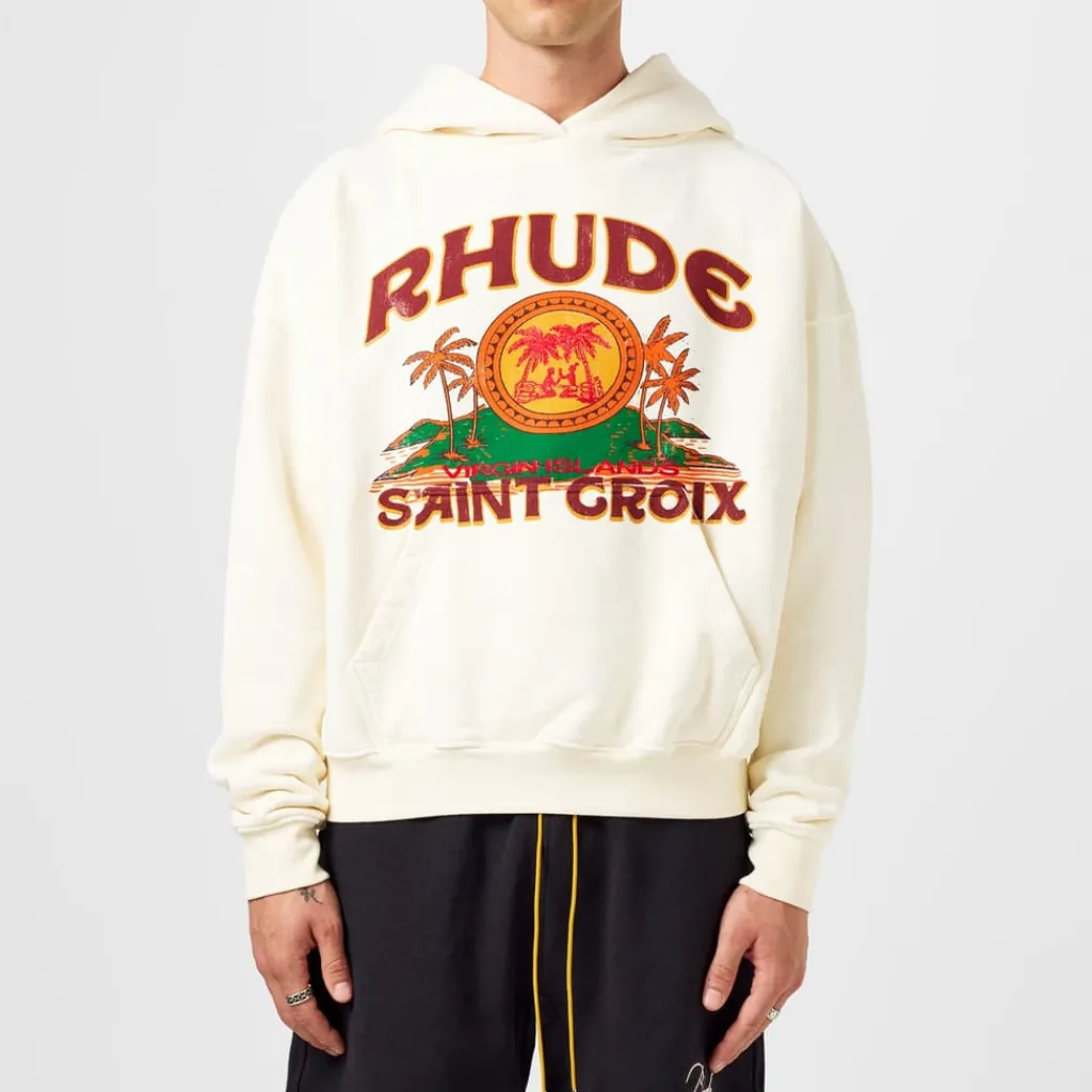 Hoodies*Rhude Saint Croix Hoodie in White