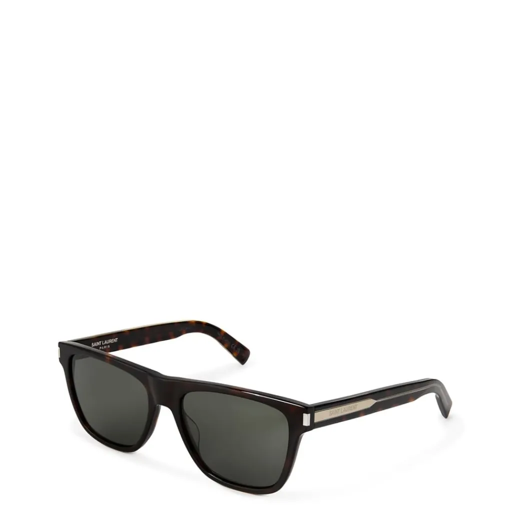 Sunglasses*Saint Laurent Metal Trimmed Sunglasses in Brown