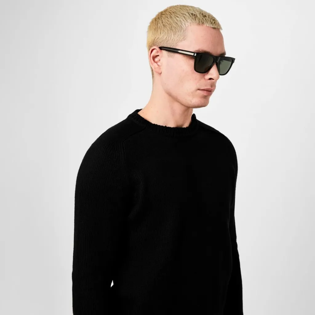 Sunglasses*Saint Laurent Metal Trimmed Sunglasses in Brown