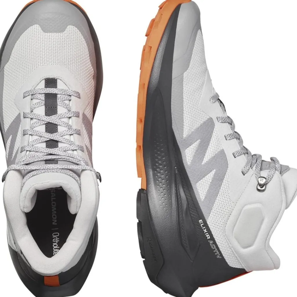 Outdoor Footwear|Boots*Salomon Mens Elixir Activ Mid GorE-Tex Walking Shoe in Grey