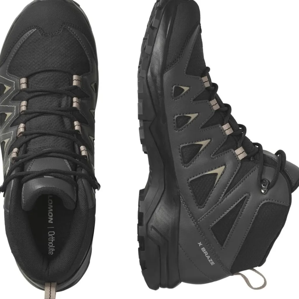 Boots|Outdoor Footwear*Salomon Mens X Braze Mid GorE-Tex Walking Shoe in Black