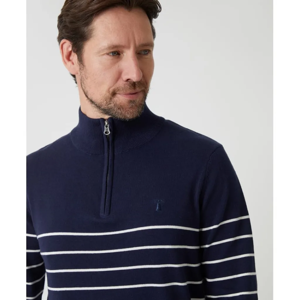 Knitwear*Saltwell Jmpr Quarter zp in Blue