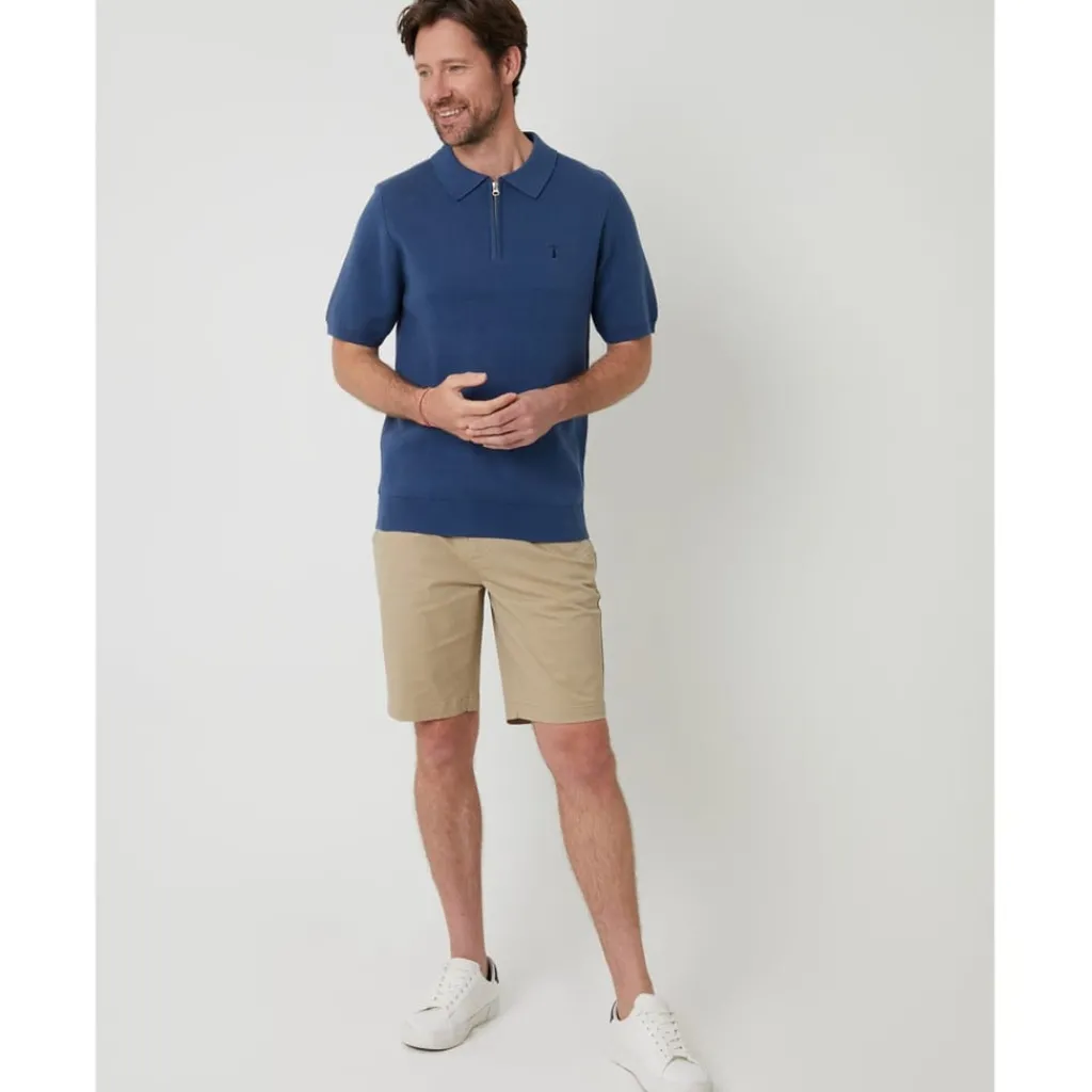 Knitwear*Saltwell Sslvzp Polo in Blue