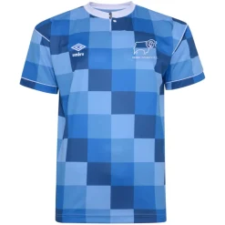 Football And Rugby Clothing*Score Draw Derby County 1988 Retro Away Shirt Adults in Blue