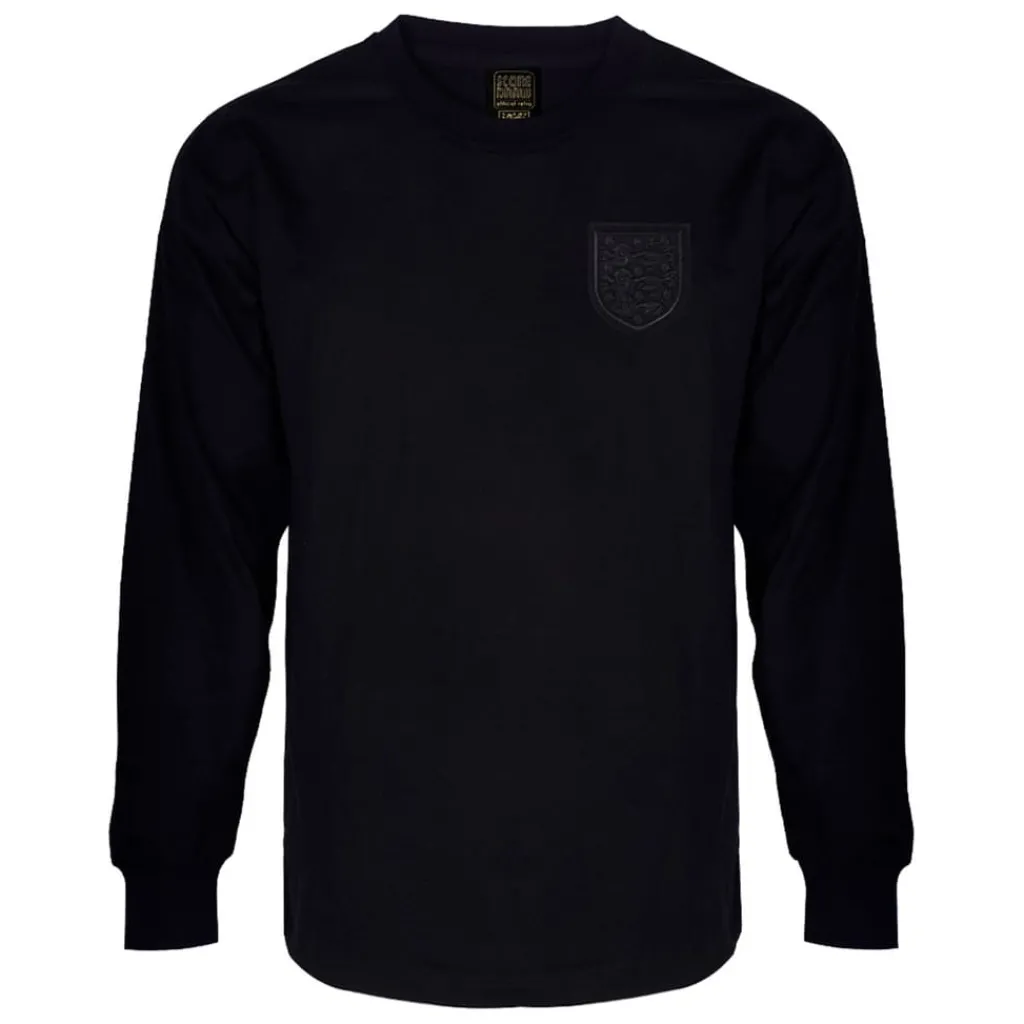 Football And Rugby Clothing*Score Draw England 66 Black Out Long Sleeve Shirt in Black