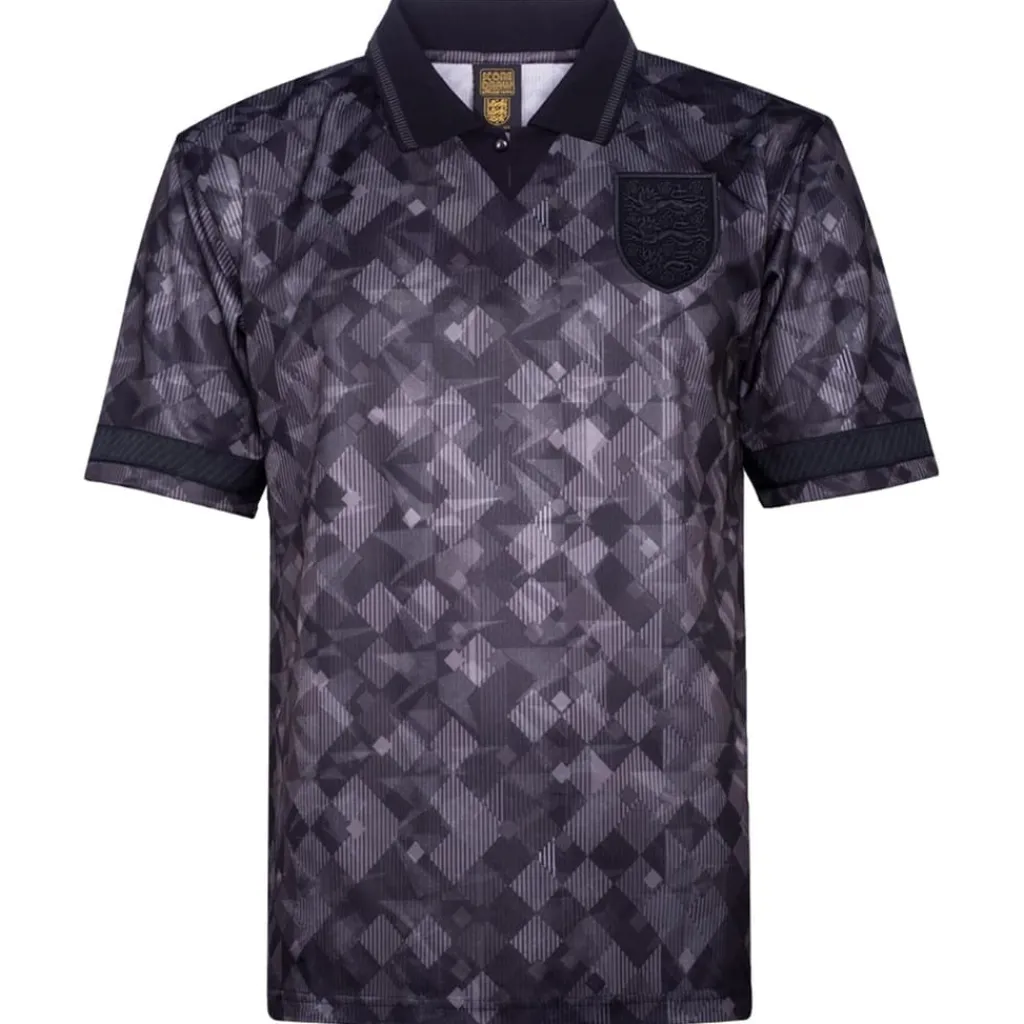 Football And Rugby Clothing*Score Draw England 1990 Black Out RetrOvershirtt in Black