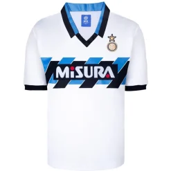 Football And Rugby Clothing*Score Draw Mens Internazionale Away Shirt 1990 1991 in White