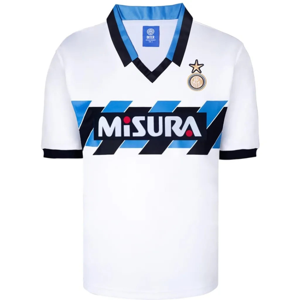 Football And Rugby Clothing*Score Draw Mens Internazionale Away Shirt 1990 1991 in White