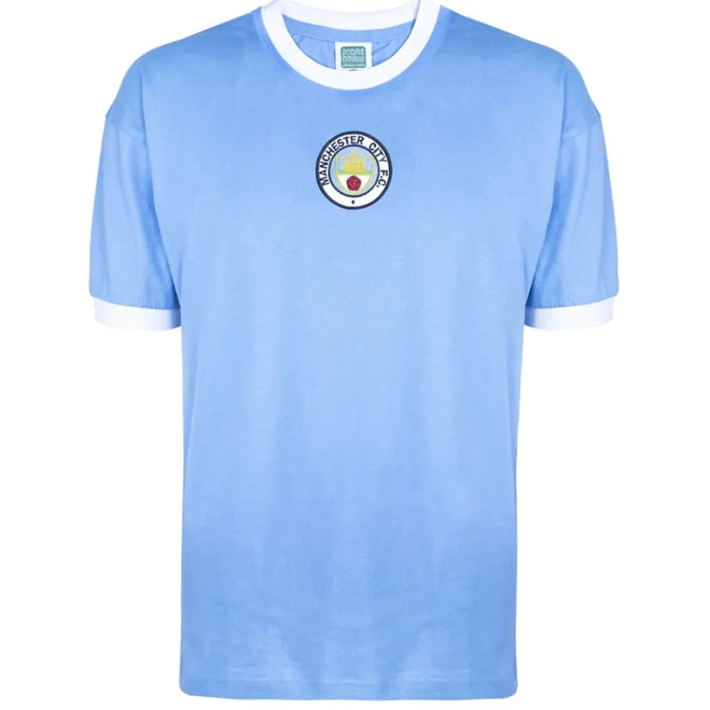 Football And Rugby Clothing*Score Draw Mens Manchester City 1972 Home Shirt in Blue