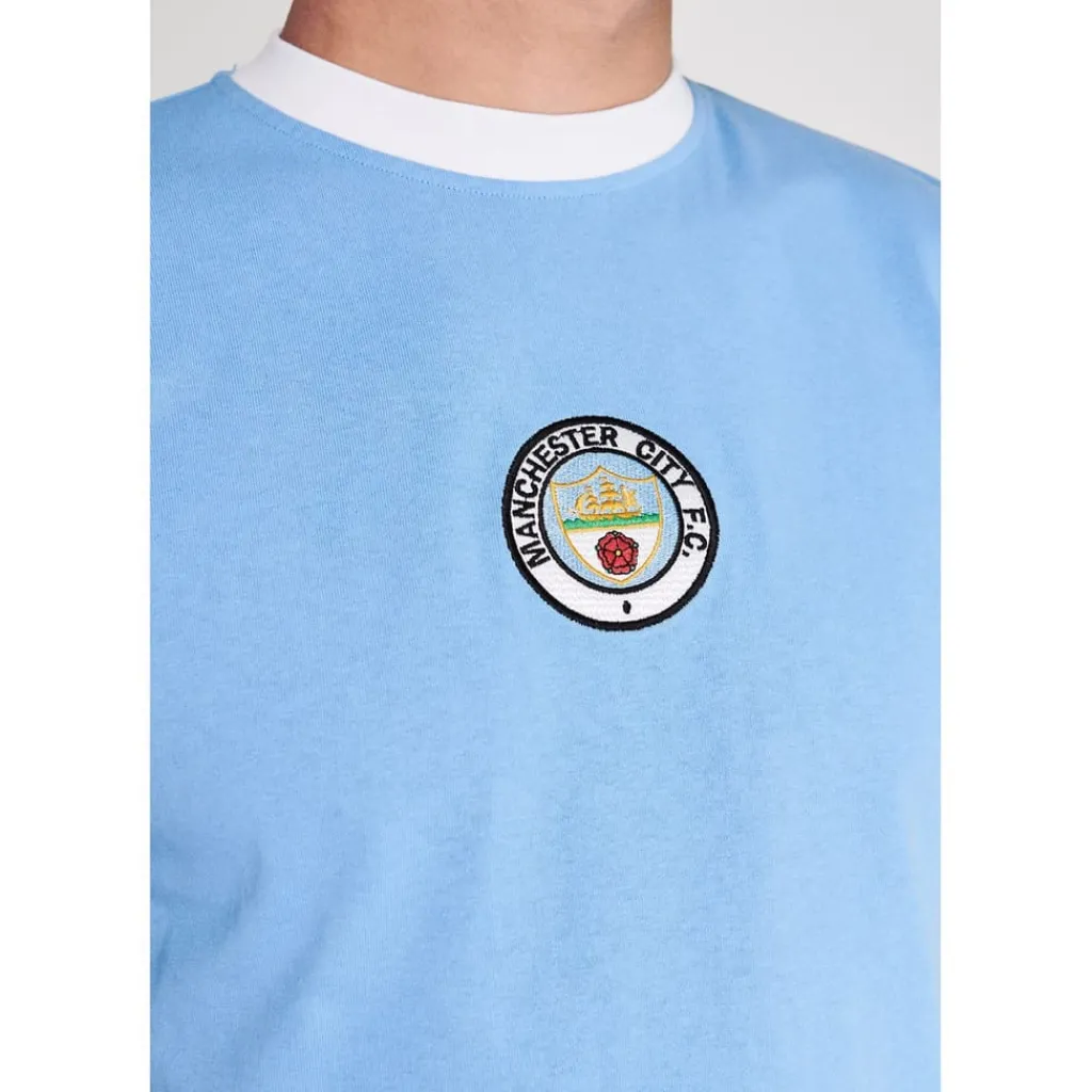 Football And Rugby Clothing*Score Draw Mens Manchester City 1972 Home Shirt in Blue