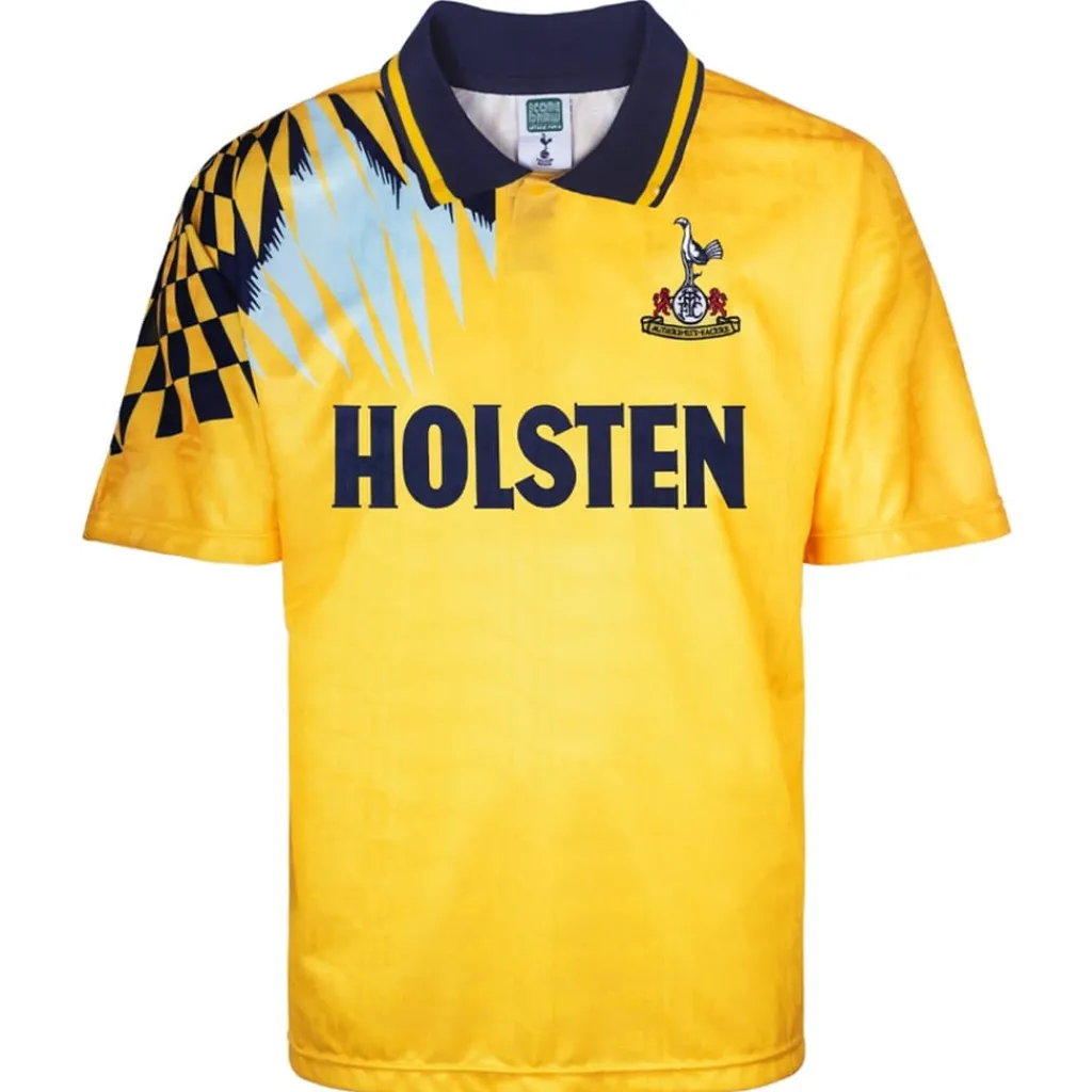 Football And Rugby Clothing*Score Draw Tottenham Hotspur Retro Away Shirt 92 Adults in Yellow