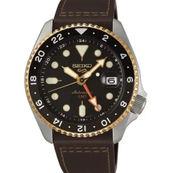 Jewellery-Watches*Seiko 5 Sports Skx Gmt Bi Colour Watch in Silver