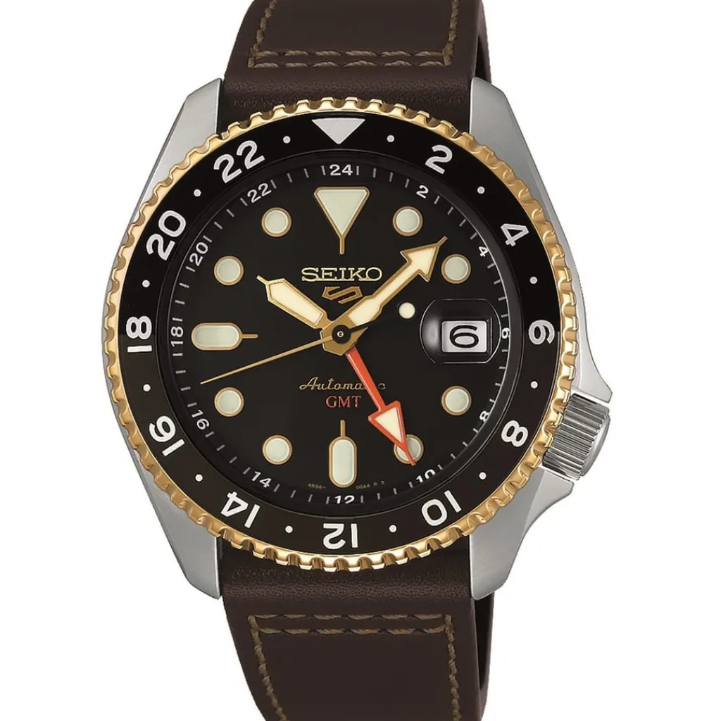 Jewellery-Watches*Seiko 5 Sports Skx Gmt Bi Colour Watch in Silver